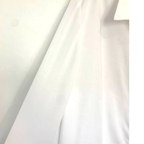 Chico's Button Up Shirt 3 US XL White Chiffon Sleeve and Layered Hem  Stretch - Picture 10 of 10